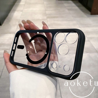 Ốp điện thoại từ tính mạnh chất lượng cao phù hợp cho iPhone 17 acrylic trong suốt 17Pro viền mờ 17Promax bao gồm tất cả các lỗ chính xác chống rơi