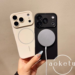 Ốp điện thoại từ tính mờ cửa sổ lớn sang trọng phù hợp cho iPhone 12 13 14 15 16 17 Pro Max Vỏ mềm silicon đen trắng cao cấp