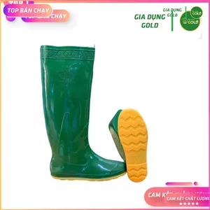 Ủng đi cấy ngắn Hoa San đế vàng cứng size 35 - 42 - ủng hái rau,ủng lửng đến đầu gối đế cứng