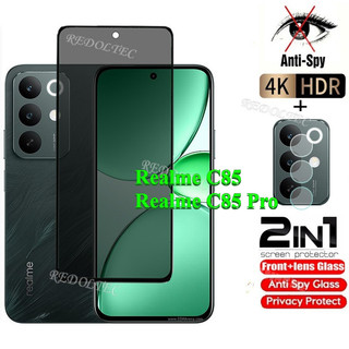Realme C85 C85Pro 5G 4G Kính Cường Lực Riêng Chống Gián Điệp Full Cover Bảo Vệ Màn Hình Keo Chống Peek 2in1 Phim Riêng Tư + Bảo Vệ Ống Kính Realme C85 Pro