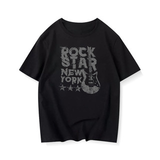 100% bông Phong cách Mỹ Retro Chữ cái Áo thun tay ngắn Phụ nữ Mô hình mới Lỏng lẻo Áo