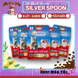 [Tải 5] Cát Mèo Khử Mùi Silver Spoon Unicharm Pet Wellness Nhật Bản 8Lbs Hương Cà Phê Chanh Ít Bụi