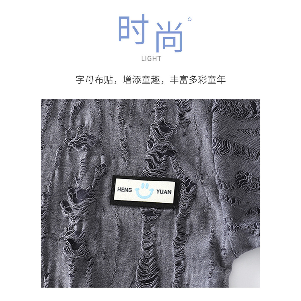 Bé Trai Tay Ngắn Thường Ngày Mùa Hè Thoáng Khí Phong Cách Phương Tây Quần Áo Trẻ Em 80-150 Size HXFB