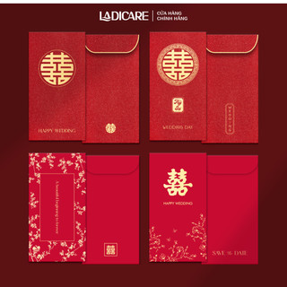 Bao lì xì đám cưới, lì xì song hỷ, lì xì bê tráp, giấy ép kim nhũ cao cấp, mẫu mới nhất 2026