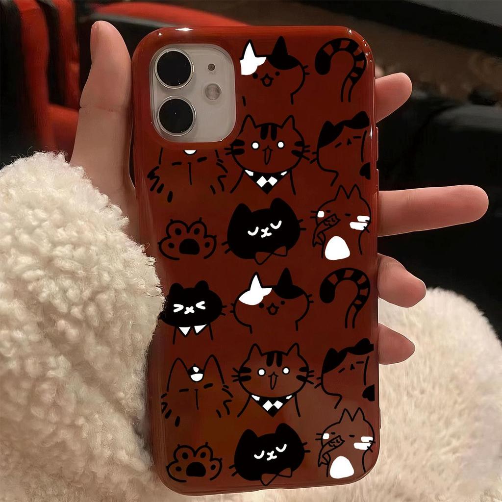 Mèo in đầy đủ cho trường hợp iPhone 16 iPhone 17Air Tính cách 14Pro Moisture
