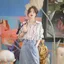 Áo sang trọng chống nhăn, dáng rộng với sọc thời trang
