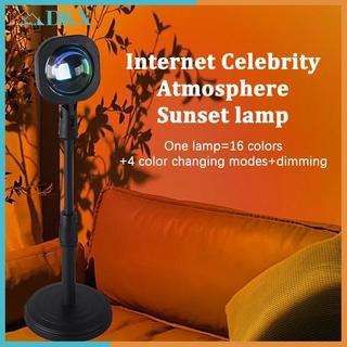 Đèn ngủ máy chiếu DKX Led Sunset 16 màu thay đổi mặt trời cầu vồng Aura Led Khí quyển Đèn chiếu Baground Trang trí tường.
