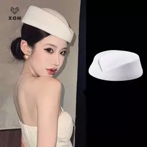 Mũ Nồi Cổ Điển Phong Cách Tiếp Viên Hàng Không - Bla Flat Top Hat