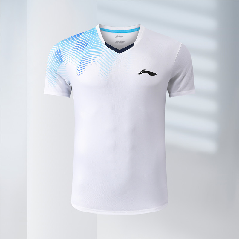 Áo sơ mi thể thao khô nhanh Li Ning cầu lông, áo sơ mi ngắn tay thi đấu thoáng khí cho nam và nữ