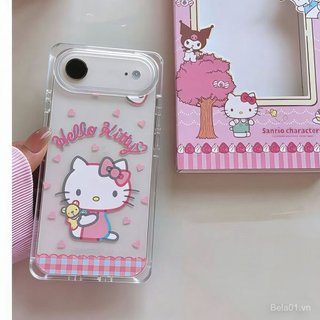 Ốp Điện Thoại Thích Hợp Cho iPhone Hoạt Hình Hello Kitty Thích Hợp Cho iPhone17 / 16promax Vỏ Điện Thoại Vuông 15 / 14 / 13 Vỏ Mềm 12 / 11pro Vỏ Bảo Vệ GXJK
