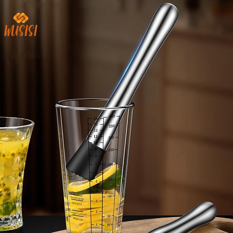 [WUSISI] Búa đá nghiền bằng thép không gỉ Đa chức năng Popsicle Sti Cotail Swizzle Sti Fruit Lemon Muddle Bar Dụng cụ MỚI