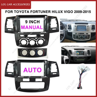 9 Inch Carbon Tìm Xe Toyota Fortuner Hilux Vigo 2009-2015 Đài Phát Thanh Ô Tô Android Stereo GPS 2 Din Đầu Đơn Vị Fascia Khung Bao