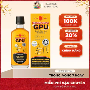 Dầu Gừng GPU Minyak Urut 60ml Chính Hãng