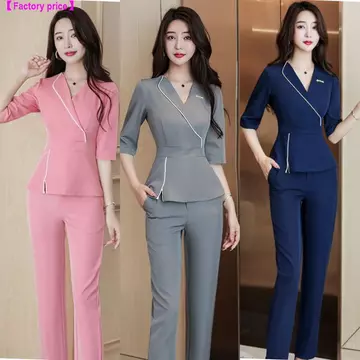 [Vận chuyển 24 giờ] Trung tâm y tế Quần áo bảo hộ lao động Bộ đồ nữ Tay giữa Cửa hàng chọn tai Dụng cụ lấy tai Dụng cụ làm móng chân Tắm chân Kỹ thuật viên Quần áo bán hàng trực tiếp tại nhà máy