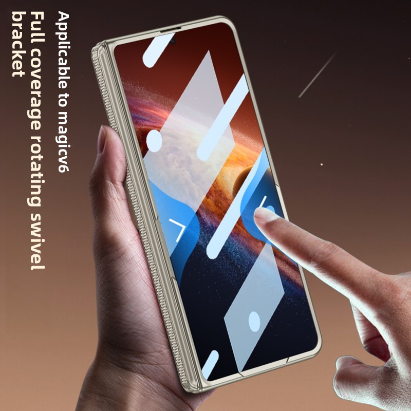 Giáp Bản Lề Từ Tính Bao Gồm Tất Cả Dành Cho Honor Magic V6 V 6 V5 Sạc Không Dây Nhẫn Giá Đỡ Màn Hình Kính Mờ Bao Cho Magic V5
