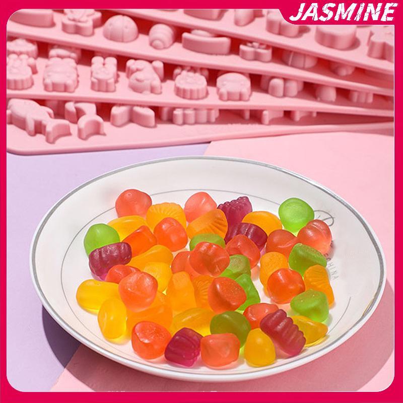 JASMINE Mix Trái Cây Động Vật Silicon Khuôn Socola Thỏ Cá Mờ Kẹo Thạch Khuôn Hình Học Trái Tim Bánh Trang Trí Nướng Bánh Khay Đá Quà Tặng JASMINE
