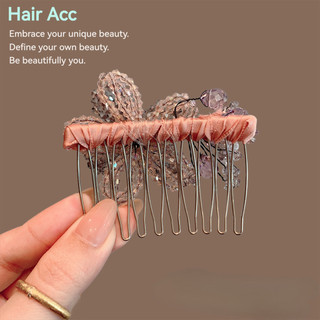 Lược màu hồng kim cương giả, style nhẹ nhàng dễ thương, phù hợp cô gái thanh lịch