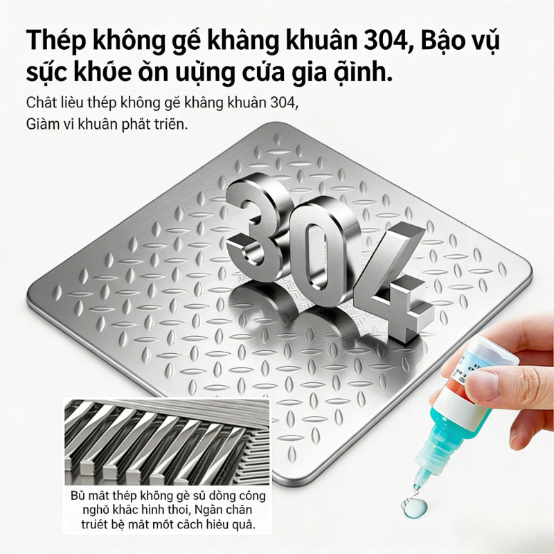 Thớt Kháng Khuẩn 2 Mặt Inox 304 Cao Cấp, Kháng Khuẩn 99%, Chống Nấm Mốc, Khử Mùi, Dễ Vệ Sinh, độ Bền Cao
