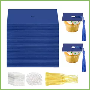 Tốt nghiệp Cupcake Toppers 50 mảnh Giấy đa chức năng Mũ tốt nghiệp Cupcake Topper Set dành cho thanh thiếu niên Bé trai Bé gái gelhvn