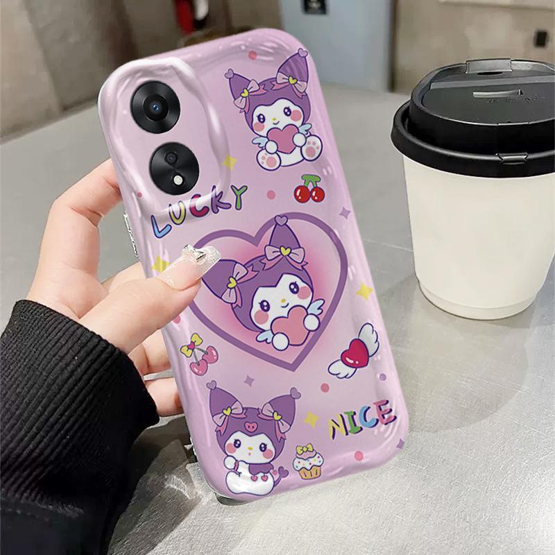Ốp Silicon Hoạt Hình Cho OPPO A18 A38 A58 A60 A17 A17K 4G Điện Thoại Thông Minh 3D TPU Mềm Sanrio Kuromi Cặp Đôi My Melody Vỏ Điện Thoại Chống Sốc
