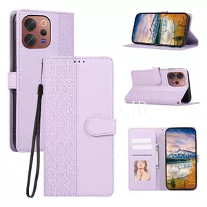 Ốp Lưng Cho Vivo V70 Elite Hai Khâu Họa Tiết Da Khe Cắm Thẻ Dây Đeo Tay Chống Rơi Vỏ Điện Thoại