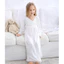 Bé Gái Phong Cách Công Chúa Cổ Chữ V Chắc Chắn Trắng Dài Tay Đồ Ngủ Trẻ Em Cotton Váy Ngủ