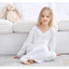 Bé Gái Phong Cách Công Chúa Cổ Chữ V Chắc Chắn Trắng Dài Tay Đồ Ngủ Trẻ Em Cotton Váy Ngủ