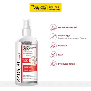 Combo Dầu Gội Giúp Giảm Rụng Tóc Radical Med 100ml Và Dưỡng Giúp Giảm Rụng Tóc Dạng Xịt Radical Med 200ml