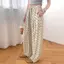 Quần ống rộng lụa chấm bi phong cách Hàn Quốc, dáng drape phù hợp eo cao