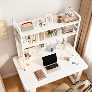 Kệ Tổ Chức Bàn Làm Việc 2 Trong 1 Có Tấm Gắn Móc, Kệ Sách 2 Tầng & Kệ Lưu Trữ Cho Bàn Học Tiết Kiệm Không Gian  Kệ