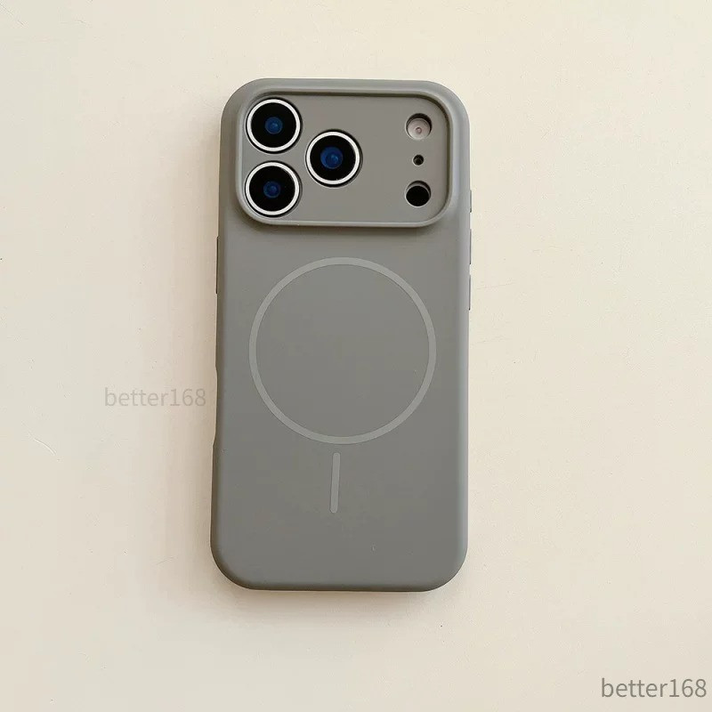 Ốp Lưng Silicone Nam Châm Cho IPhone 17 16 15 14 13 12 Pro Max Nhiều Màu Chống Sốc Bảo Vệ Camera Siêu Mỏng