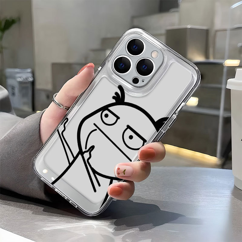 Ốp Lưng iPhone Finger Viền Thẳng Chống Sốc, Trong Suốt Bảo Vệ Camera - iP 7/8/X/XS/11/12/13/14/15/16/17/Plus/Pro/Max/Air