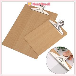 [COD] NEATDWELL 1PC Clipboard Đồ dùng văn phòng kinh doanh Kẹp hồ sơ bằng gỗ đa chức năng