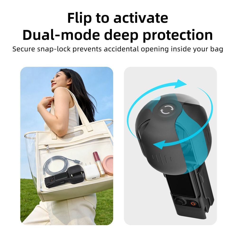 Bảo vệ lật YICA, Thiết kế không loại bỏ Bảo vệ an toàn Gimbal chống trầy xước, Flip Shield Bảo vệ toàn diện Snapshot cho DJI Osmo Pocket 4 3