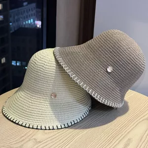 Mũ xô cotton phong cách Hàn Quốc, màu trơn cho nữ, phù hợp với tấm che nắng và thời trang mùa xuân.
