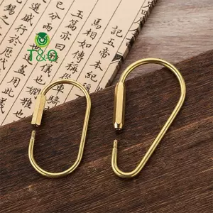 Móc Khóa Carabiner Đồng Hình Chữ D Có Vít và Vòng Chìa Khóa