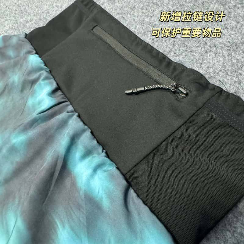 [Popular] Storage Waist Bag Three-Inch Printed Running Shorts Long-Distance Running Men and Women Large Capacity Stretch Reflective Motion Quick-Drying Track Pants A8V9