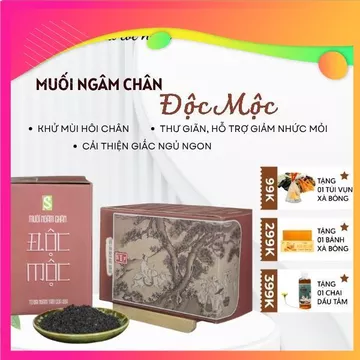 Muối Ngâm Chân Độc Mộc (Hộp 10 gói), hỗ trợ khử mùi hôi chân tay, hỗ trợ giảm đau mỏi chân - Mộc Anna