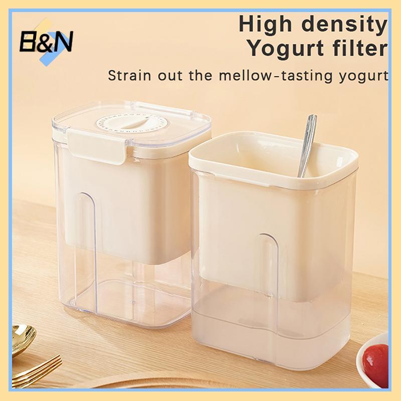 Bộ lọc sữa chua B & N Máy làm sữa chua Hy Lạp tự chế có nắp Dụng cụ tách Whey Dụng cụ lọc bằng thép không gỉ Dụng cụ tách Whey lưới mịn.