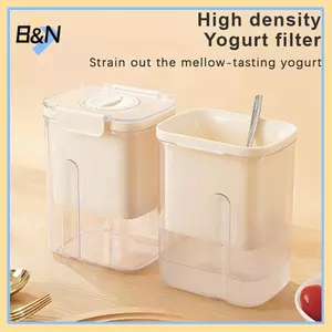 Bộ lọc sữa chua B & N Máy làm sữa chua Hy Lạp tự chế có nắp Dụng cụ tách Whey Dụng cụ lọc bằng thép không gỉ Dụng cụ tách Whey lưới mịn.