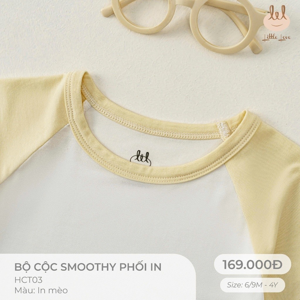 Bộ cộc tay vải sợi tre kháng khuẩn [ Mềm, mỏng, mát, thấm hút & co dãn tốt]  in phối dành cho bé từ 6M -4Y (HCT03)