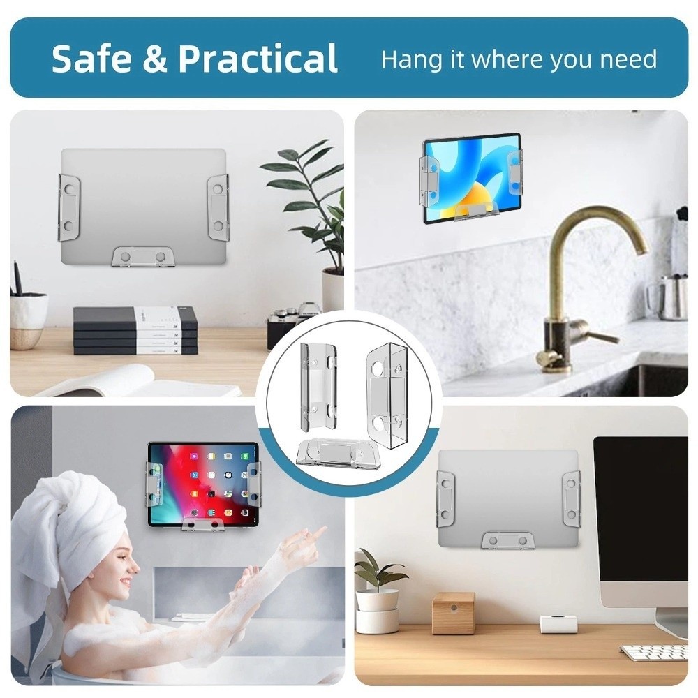 Giá đỡ lưu trữ máy tính xách tay NORBORTO, Giá đỡ máy tính xách tay dưới / treo tường, chất lượng với tấm silicon chống trầy xước Giá đỡ máy tính xách tay