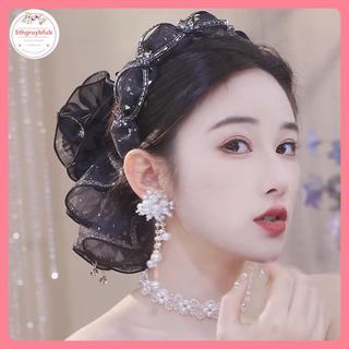 STHB Pháp Thanh Lịch Kim Cương Giả Kẹp Tính Khí Hàn Quốc Lưới Đuôi Ngựa Kẹp Phụ Kiện Tóc VN