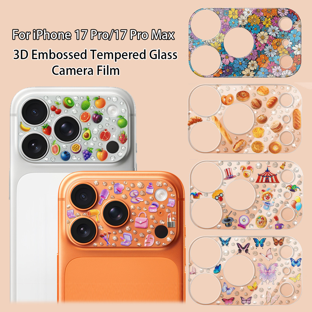 Dành Cho iPhone 17 Pro Max / 17 Pro Siêu Mỏng 3D Nổi Kính Cường Lực Camera Phim Bảo Vệ Toàn Diện Ống Kính Bảo Vệ