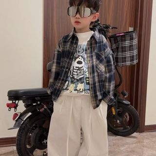 [DOU DOU KID] SM15M Sơ Mi Trẻ Em Chất Vải Mềm Size 14-48kg Áo Sơ Mi Hữu Cơ Trẻ Em