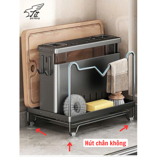 Kệ Cài Dao Thớt, Đựng Đũa Thìa Muỗng Úp Vung Nồi Đa Năng INOX 304 Cao Cấp Không Gỉ Thế Hệ Mới MKS017