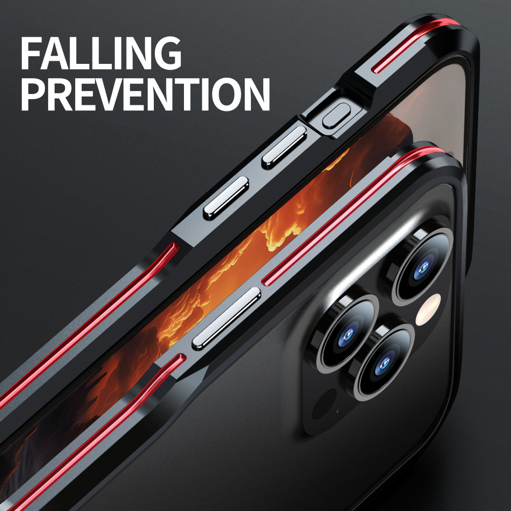 Dành Cho iPhone 17 16 15 14 13 Pro Max Armor Case Khung Kim Loại Sang Trọng Hợp Kim Nhôm Nhẹ Chống Sốc Ốp Lưng
