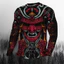Áo thun nam dài tay họa tiết Samurai cổ điển, cổ tim, thời trang mùa hè
