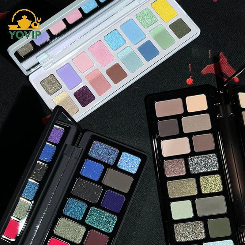 YOVIP DIKALU Bảng Phấn Mắt 16 Màu Trang Điểm Nữ Lâu Dài Ngọc Trai Sáng Bóng Hồng Xanh Xanh Xanh Phấn Mắt Bảng Lấp Lánh VN