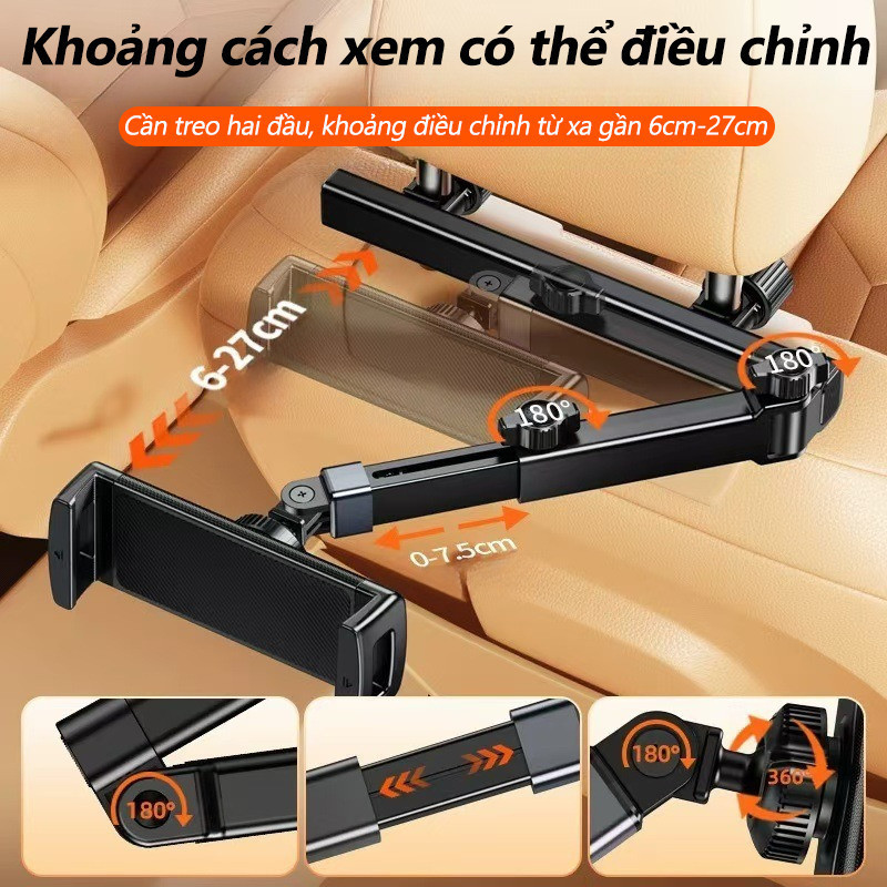 Giá Đỡ Máy Tính Bảng Ô Tô Gắn Sau Ghế - Điều Chỉnh Phù Hợp Cho Điện Thoại & Ipad 4.7-12.9 inch